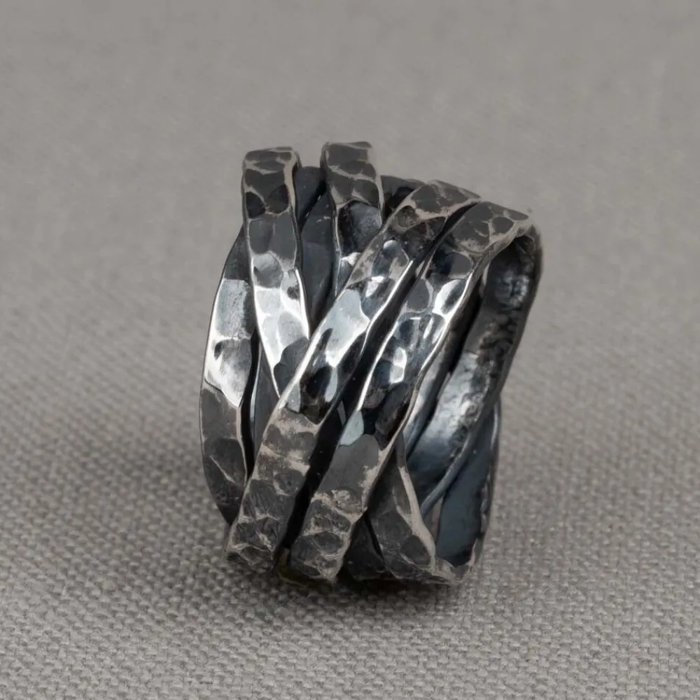 Jéh Jewels Silver-Ring gewickelter silberner Oxy