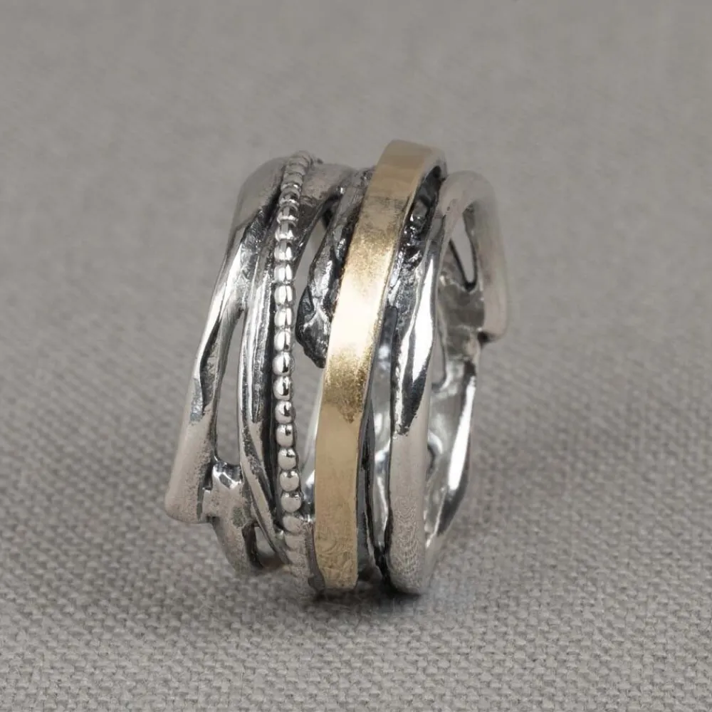 Jéh Jewels 9 Carat | Touch Of Gold-Ring Silber + 9 Karat + Schleifen