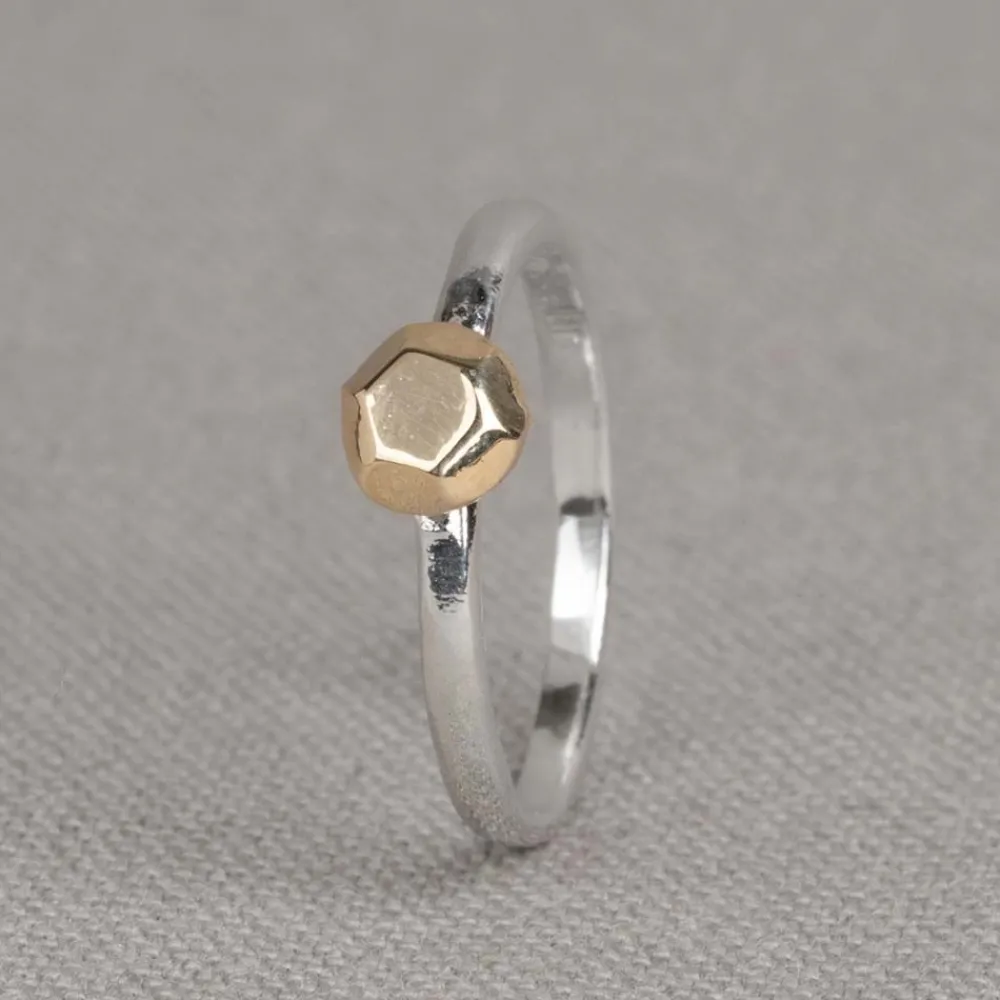 Jéh Jewels Mix & Match & 9 Carat-Ring Silber + 9 Karat Sechseck