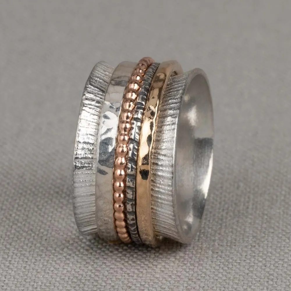 Jéh Jewels Spinning | Touch Of Gold-Ring Silber + Goldfilled + Rose