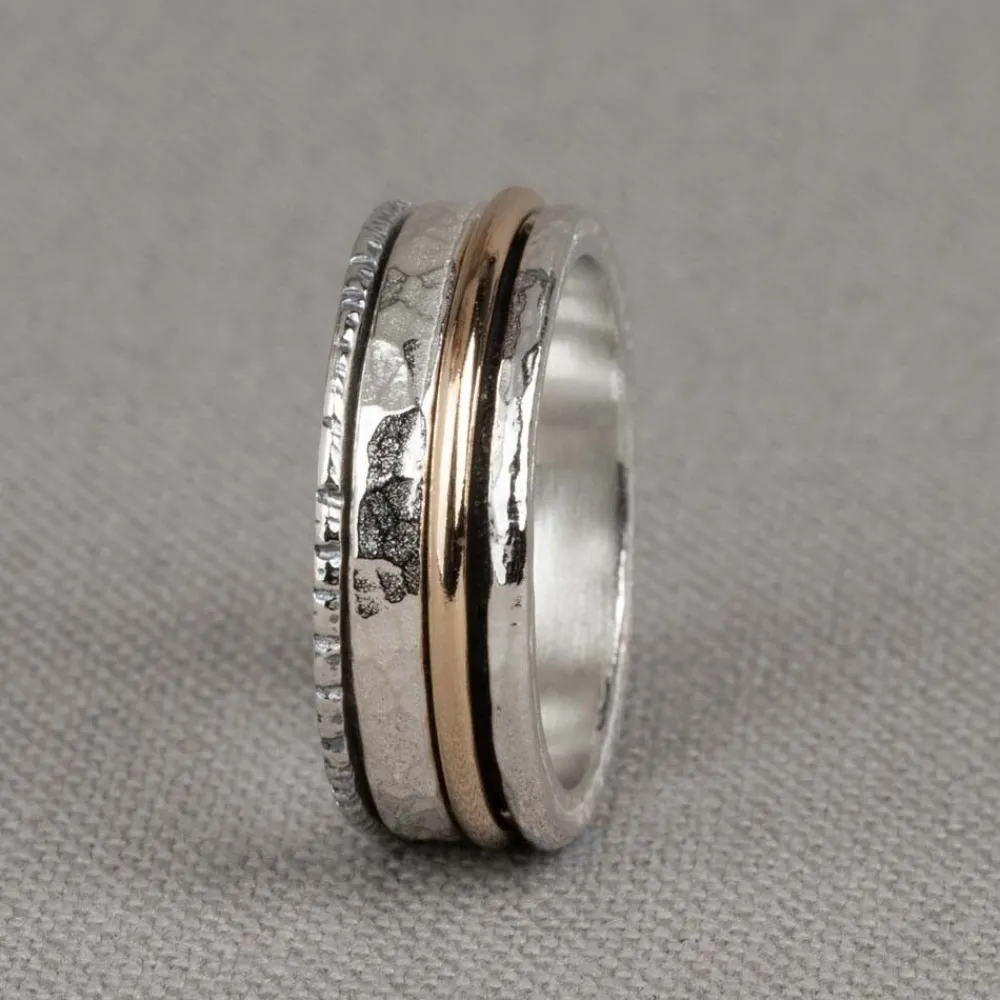 Jéh Jewels Touch Of Gold | Spinning-Ring Silber + Goldfilled Courageous