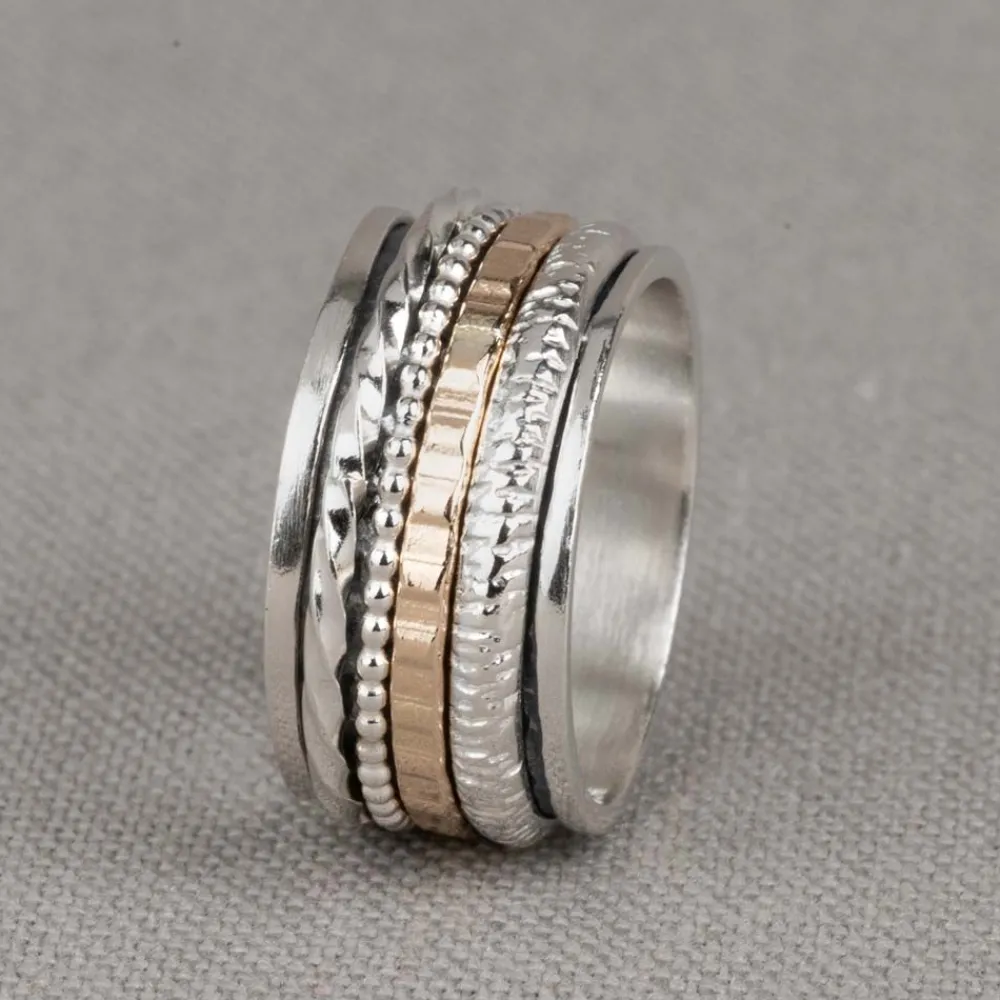 Jéh Jewels Touch Of Gold | Spinning-Ring Silber + Goldfilled Creative