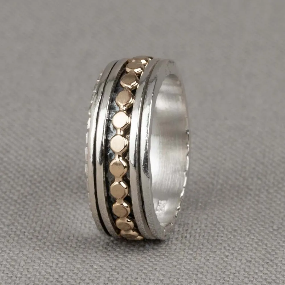 Jéh Jewels Spinning | Touch Of Gold-Ring Silber + Goldfilled Classic