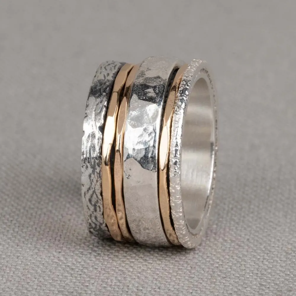 Jéh Jewels Touch Of Gold | Spinning-Ring Silber + Goldfilled elegant