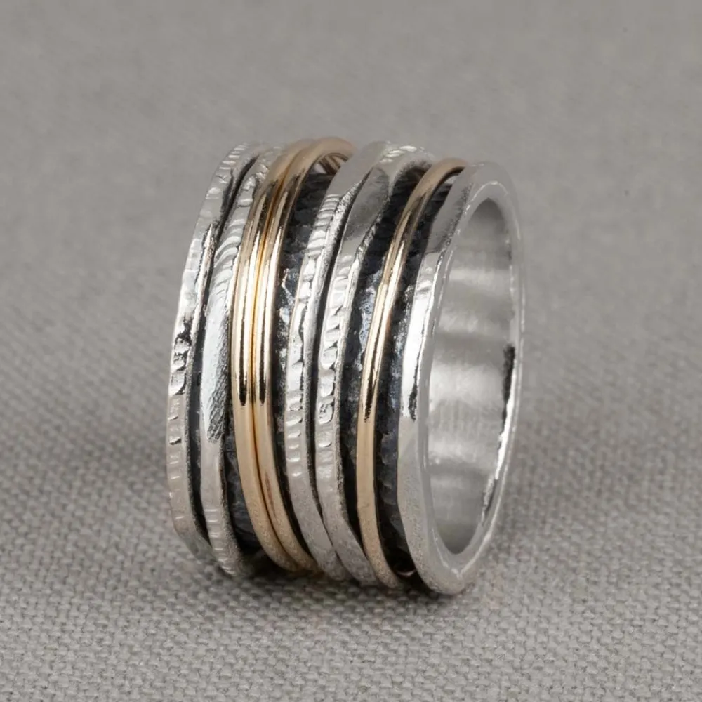 Jéh Jewels Touch Of Gold | Spinning-Ring Silber + Goldfilled Sleek