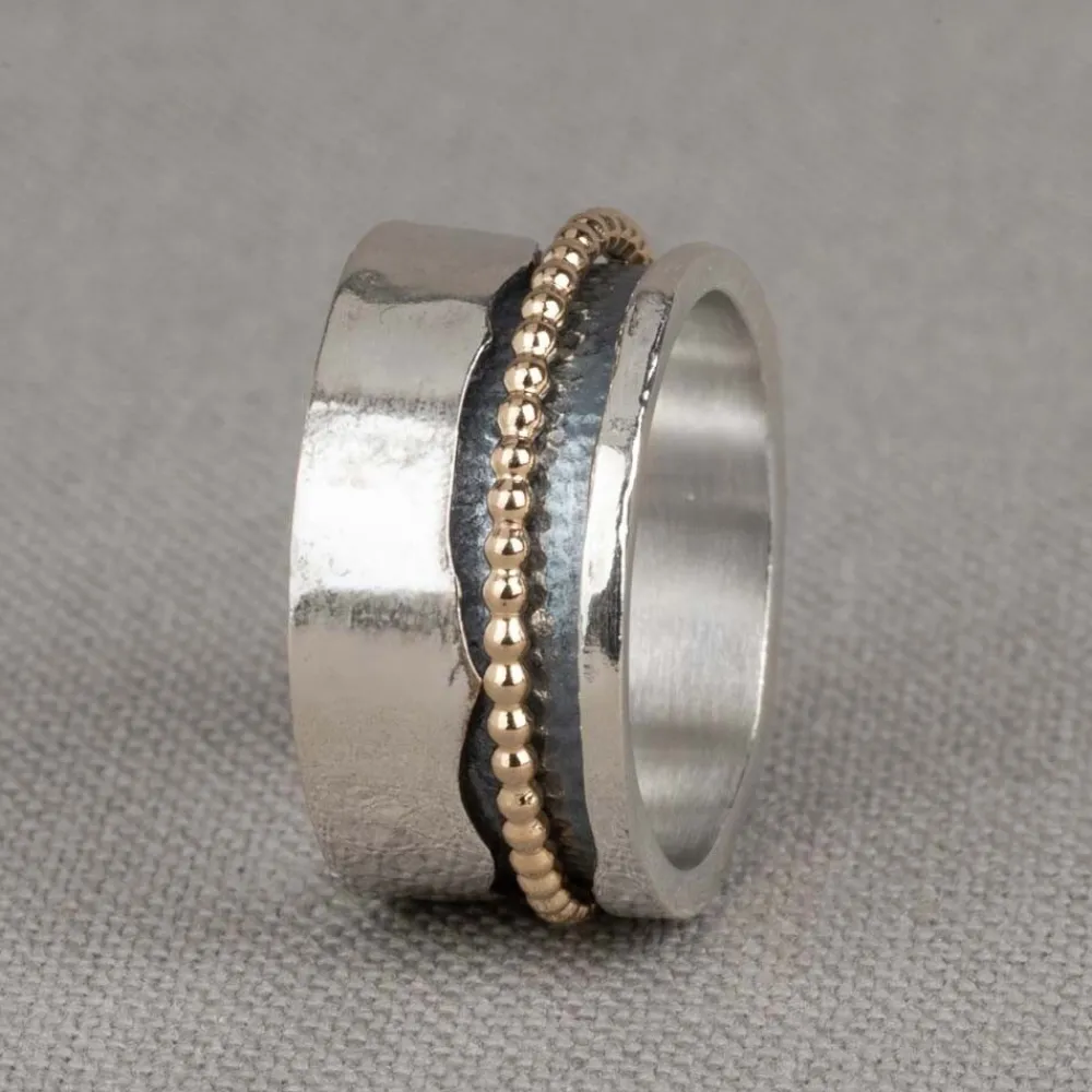 Jéh Jewels Touch Of Gold | Spinning-Ring Silber + Goldfilled Sportlich