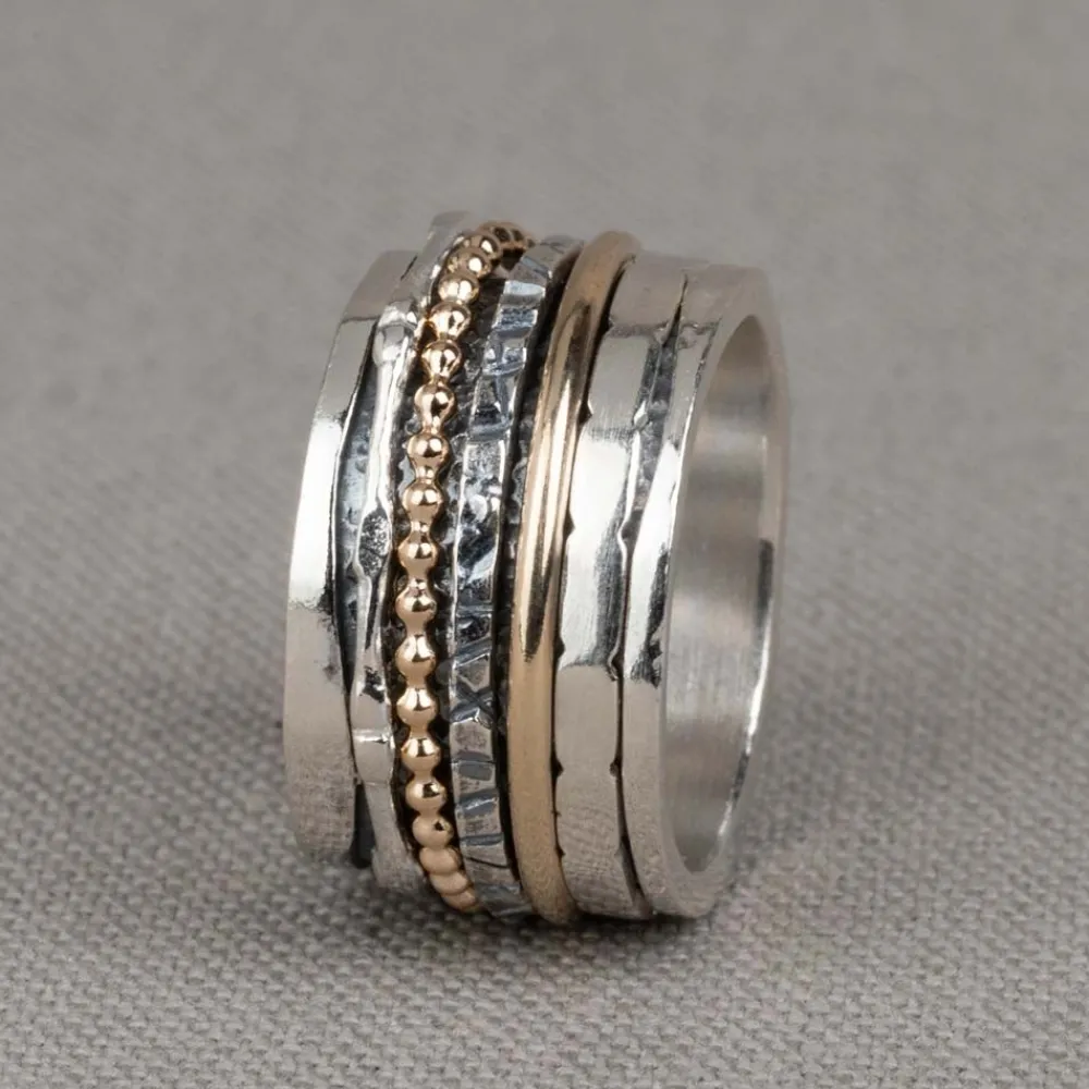 Jéh Jewels Touch Of Gold | Spinning-Ring Silber + Goldfilled Verspielt