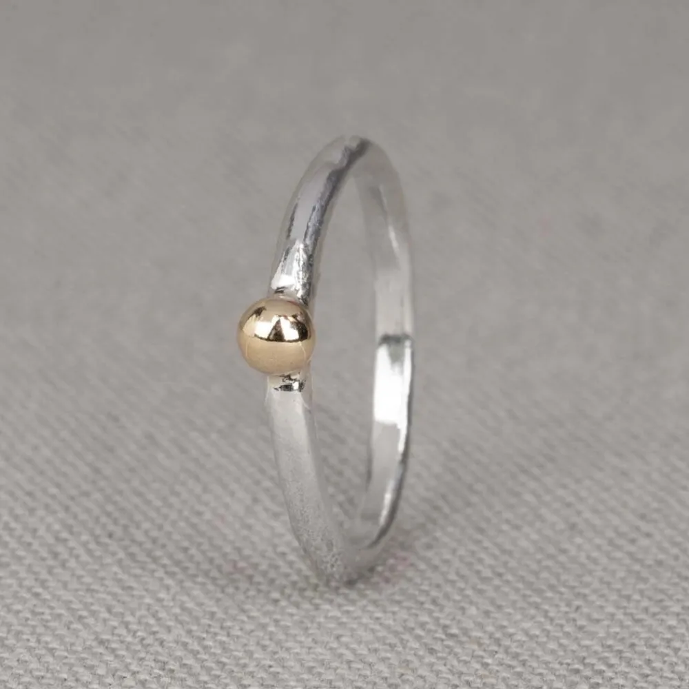 Jéh Jewels Mix & Match & 9 Carat-Ring Silber + Kugel 9 Karat