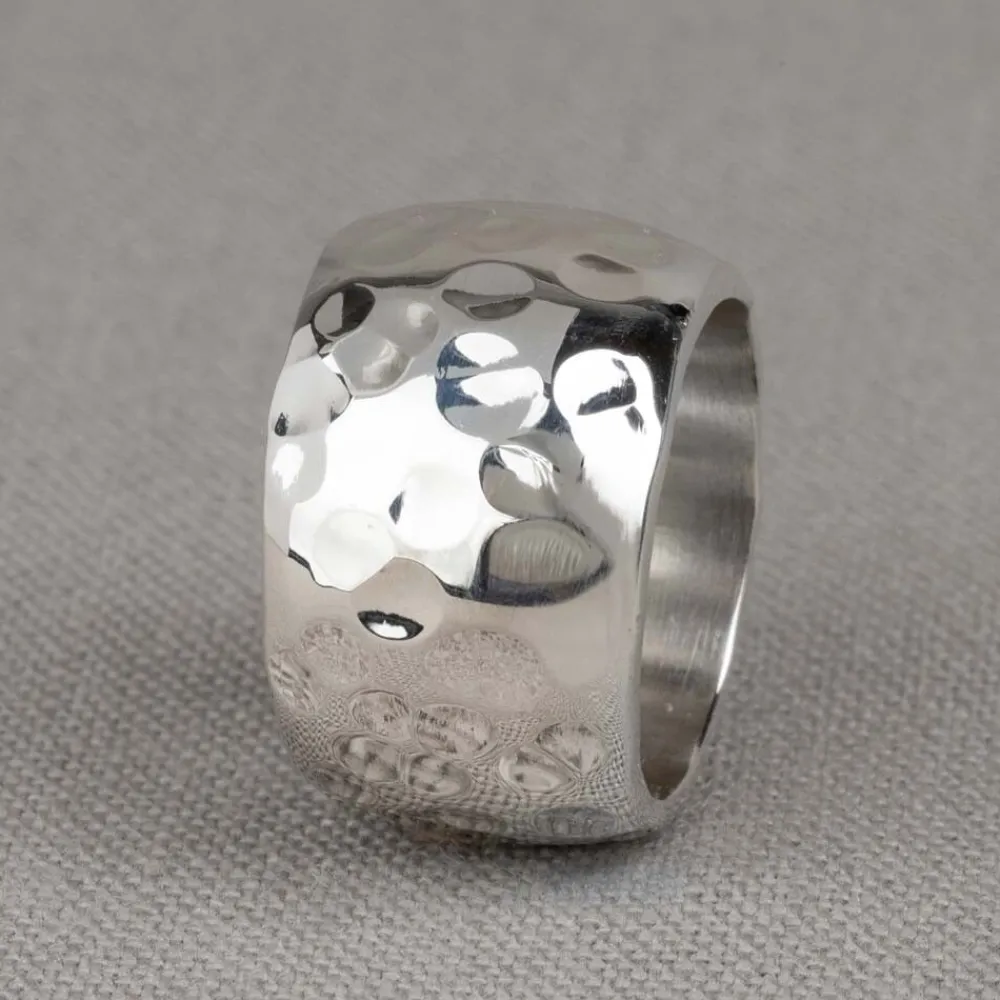 Jéh Jewels Silver-Ring Silber konvex Hammerschlag