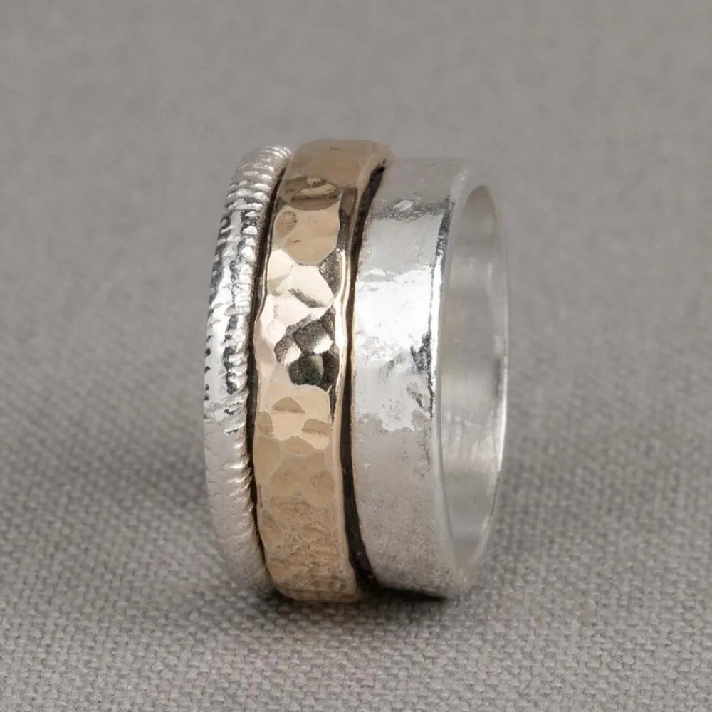 Jéh Jewels Touch Of Gold | Spinning-Ring Silber mit Goldfilled cool