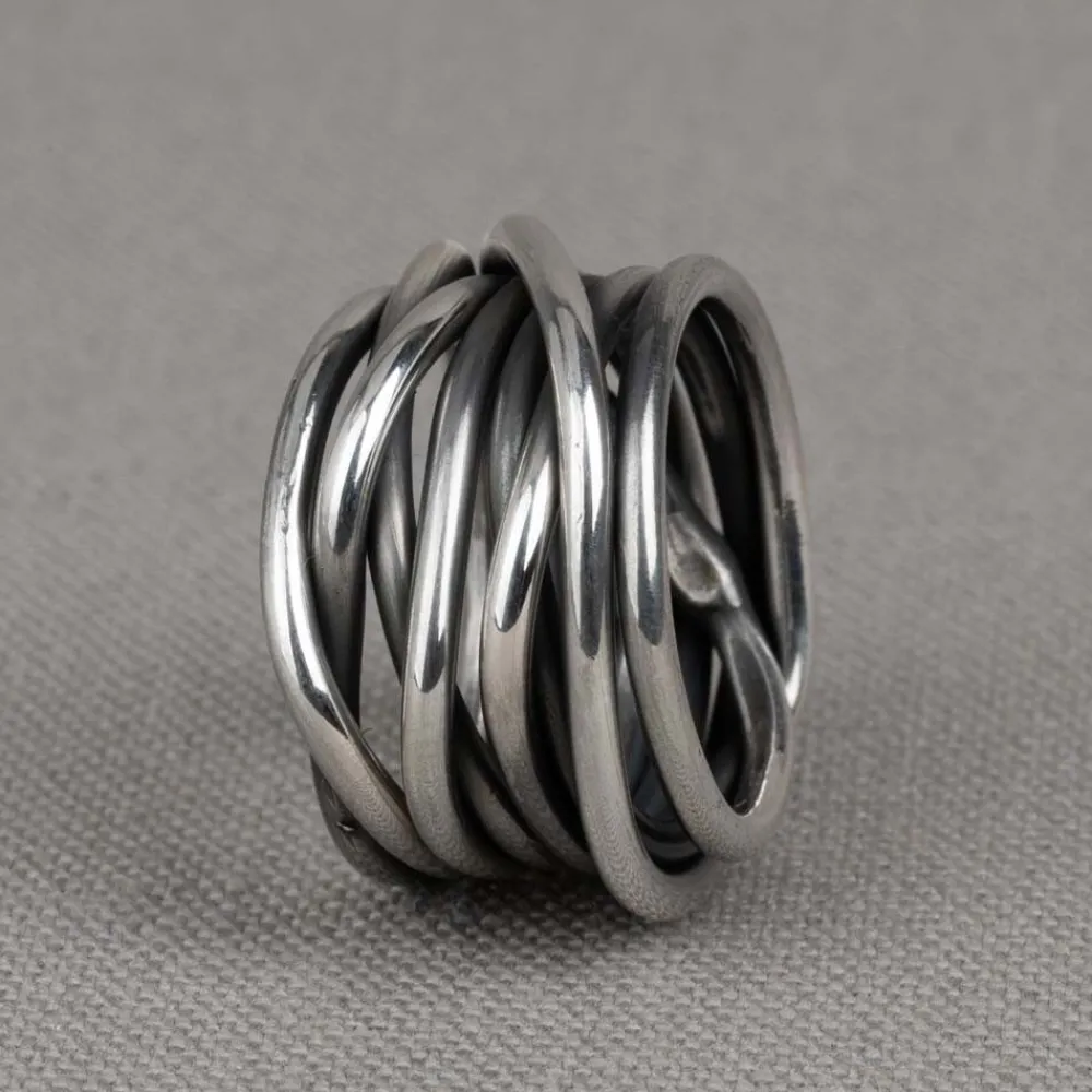 Jéh Jewels Silver-Ring Silber Oxy dick umwickelt