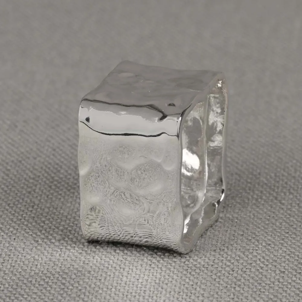 Jéh Jewels Silver-Ring Silber quadratisch gehämmert