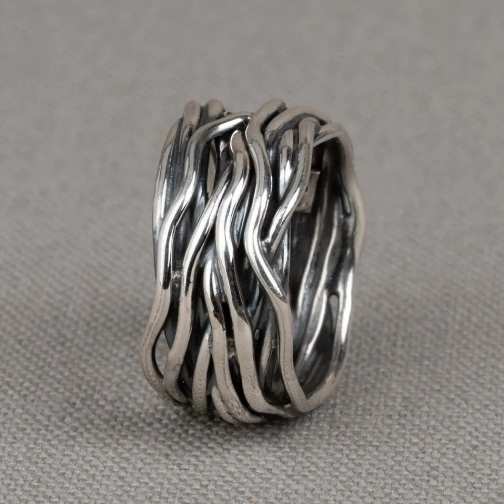 Jéh Jewels Silver-Ring Silber-Oxy-Wickelring