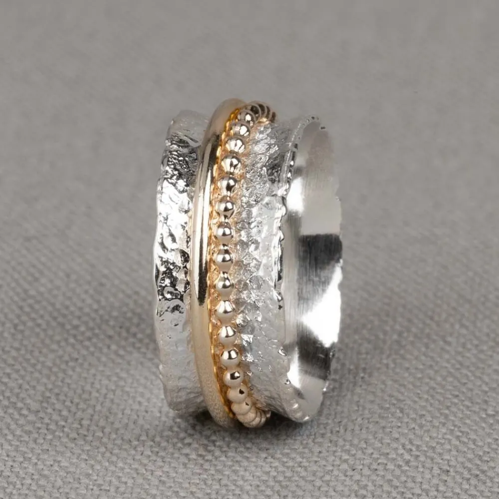 Jéh Jewels Touch Of Gold | Spinning-Ring zilver + Goldfilled Chique