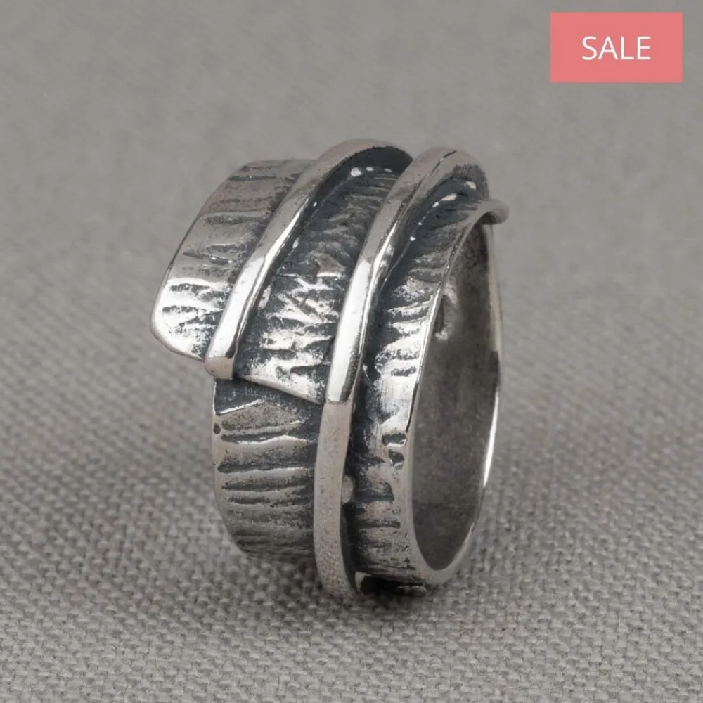 Jéh Jewels Silver-Ring zilver met textuur