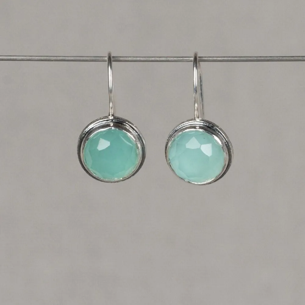 Jéh Jewels Silver | Ohrhänger-Silberne Ohrringe mit grünem Quarz